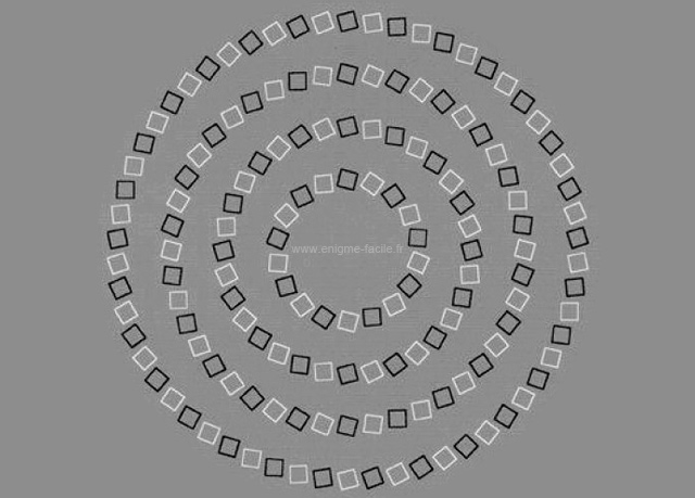 illusion optique 4 cercles entremêlés qui bougent