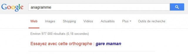 anagramme dans google