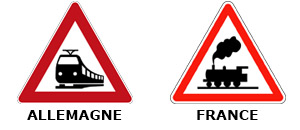 Panneau comparaison train allemagne france