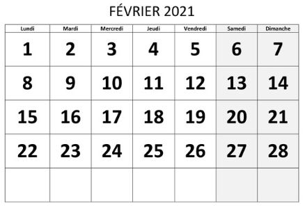 Mois parfait fevrier 2021